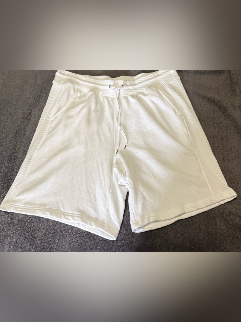 Ideology Men's White Athletic Drawstring Shorts
